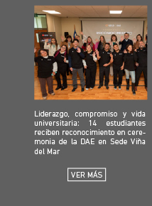 Liderazgo, compromiso y vida universitaria: 14 estudiantes reciben reconocimiento en ceremonia de la DAE en Sede Viña del Mar
