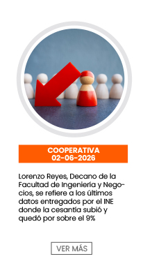 Lorenzo Reyes, Decano de la Facultad de Ingeniería y Negocios, se refiere a últimos datos de INE donde la cesantía subió y quedó por sobre el 9%. Cooperativa