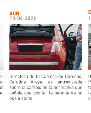 Directora de la Carrera de Derecho, Carolina Araya, es entrevistada sobre el cambio en la normativa que señala que ocultar la patente ya no es un delito