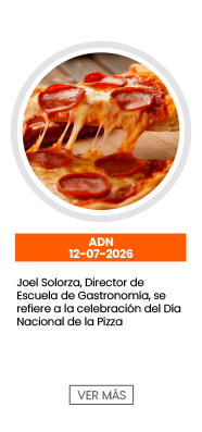 Joel Solorza, Director de Escuela de Gastronomía, se refiere a la celebración del Día Nacional de la Pizza. ADN