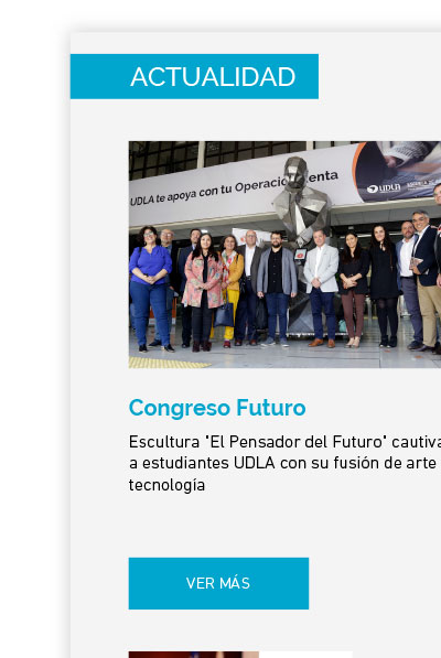 Escultura "El Pensador del Futuro" cautiva a estudiantes UDLA con su fusión de arte y tecnología