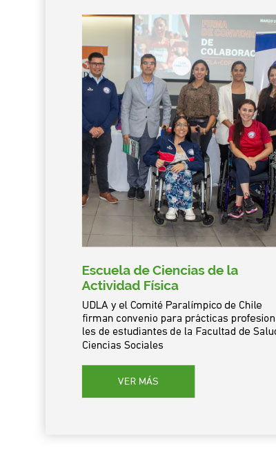UDLA y el Comité Paralímpico de Chile firman convenio para prácticas profesionales de estudiantes de la Facultad de Salud y Ciencias Sociales