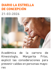 Académica de la carrera Kinesiología, Margarita Frías, explicó las consideraciones para prevenir caídas en personas mayores