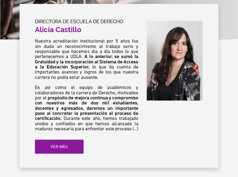 DIRECTORA DE ESCUELA DE DERECHO - Alicia Castillo
