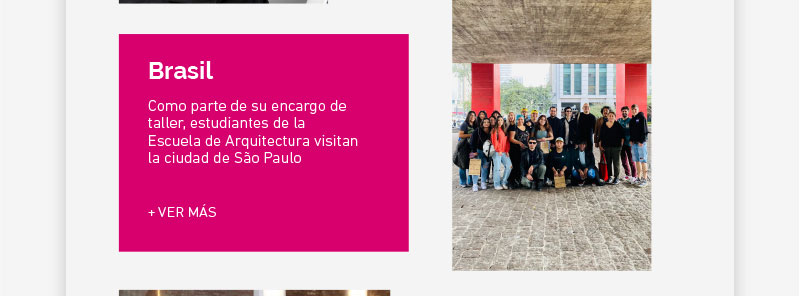 Como parte de su encargo de taller, estudiantes de la Escuela de Arquitectura UDLA visitan la ciudad de São Paulo en Brasil