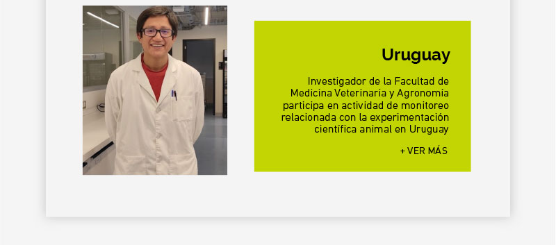 Investigador de la Facultad de Medicina Veterinaria y Agronomía participa en actividad de monitoreo relacionada con la experimentación científica animal en Uruguay