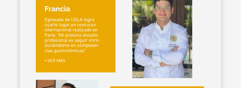 Egresado de UDLA logra cuarto lugar en concurso internacional realizado en París: “Mi próximo desafío profesional es seguir introduciéndome en competencias gastronómicas”