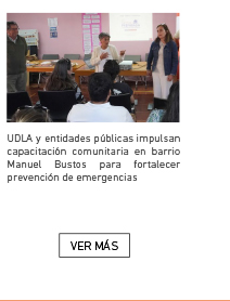 UDLA y entidades públicas impulsan capacitación comunitaria en barrio Manuel Bustos para fortalecer prevención de emergencias